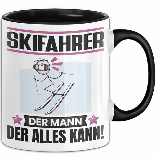 Skifahrer Tasse Geschenk für Skifahrer Der Mann Der Alles Kann Geschenkidee zum Geburtstag Schwarz Trendation