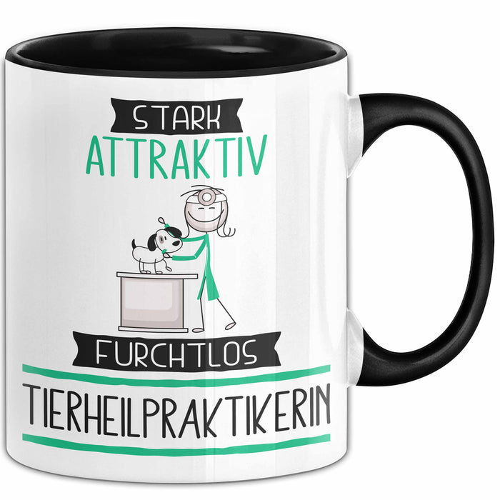 Tierheilpraktikerin Tasse Geschenk Becher Stark Attraktiv Furchtlos Tierheilpraktikerin Lustige Geschenkidee Trendation