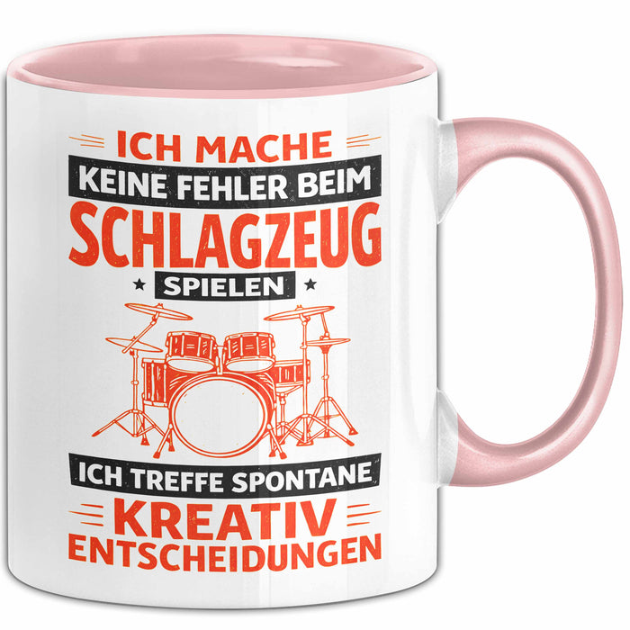 Schlagzeugspieler Schlagzeuger Schlagzeug Tasse Geschenk Lustige Geschenkidee Spruch Ich Mache Keine Fehler Beim Schlagzeug Spielen Rosa Trendation