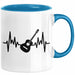 Gitarrist Geschenk Tasse für Gitarrenspieler Männer Geschenkidee Herzschlag Gitarre Kaffee-Becher Blau Trendation