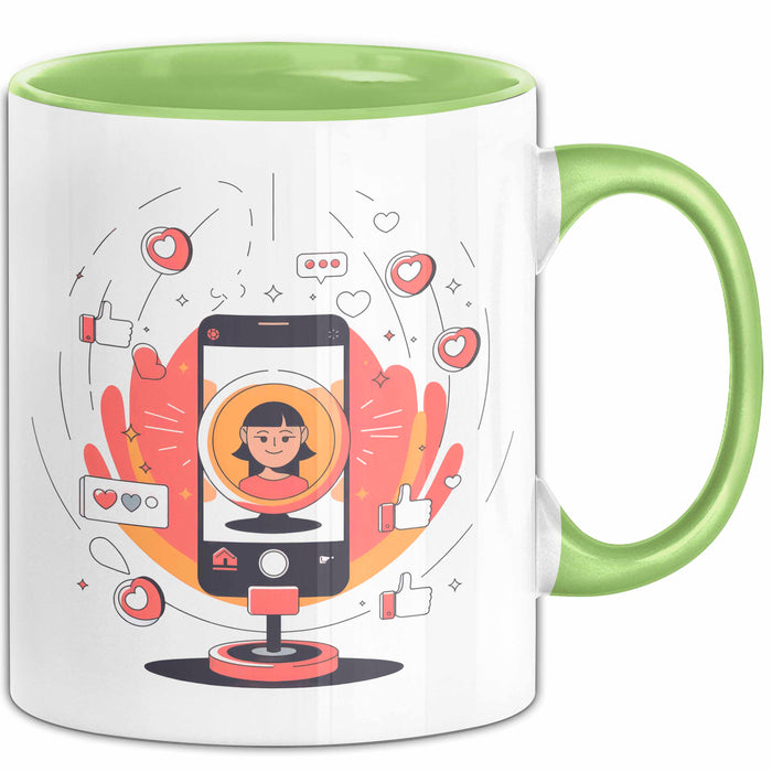 Influencer Tasse Geschenk Lustige Geschenkidee Spruch Für Trend Setter Grün Trendation