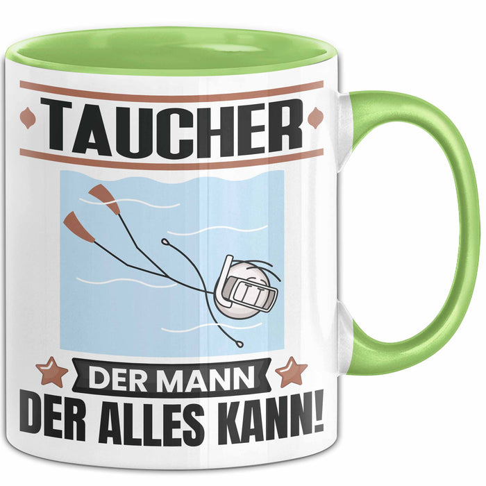 Taucher Tasse Geschenk für Taucher Der Mann Der Alles Kann Geschenkidee zum Geburtstag Grün Trendation