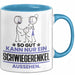 Schwiegerenkel Geschenk Tasse So Gut Kann Nur Ein Schwiegerenkel Aussehen Geschenkidee Kaffee-Becher Blau Trendation