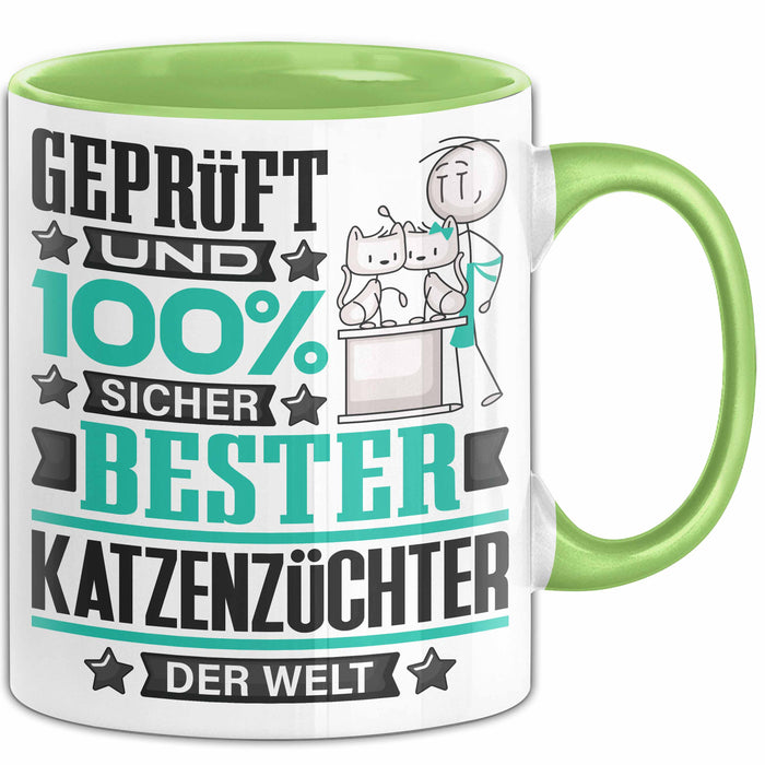 Katzenzüchter Geschenk Lustiger Spruch für Katzenzüchter Geschenkidee Bester Katzenzüchter Der Welt Grün Trendation