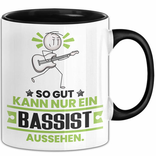 Bassist Geschenk Tasse So Gut Kann Nur Ein Bassist Aussehen Geschenkidee Kaffee-Becher Schwarz Trendation