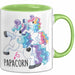 Tasse Geschenk Papacorn Lustiges Einhorn Design Becher Grün Trendation