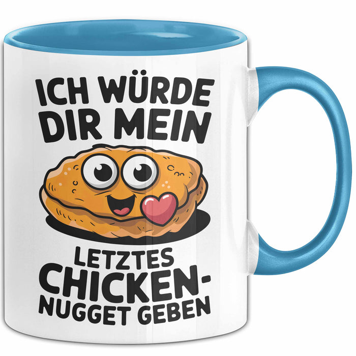 Ehemann Ehefrau Paare Jahrestag Tasse Geschenk Lustige Geschenkidee Spruch Ich Würde Dir Mein Letztes Chicken Nugget Geben Blau Trendation
