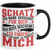 Valentinstag Tasse Geschenk für Ihn Sie Männer Für Paare Freundin Geschenkidee Kaffee-Becher Liebe Schatz Ich Hab Versucht Für Dich Das Geschenk Zu Finden Aber Du Hast Ja Bereits Mich Lustiger Spruch Schwarz Trendation