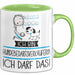 Geschenk für Hundebedarfsverkäuferin Tasse Lustige Geschenkidee Geburtstag Ich Bin Hundebedarfsverkäuferin Ich Darf Das Grün Trendation