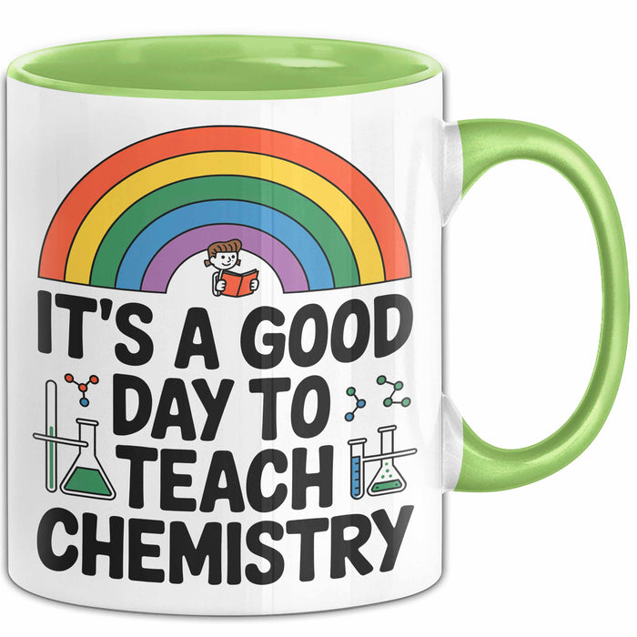 Chemiker Chemielehrer Tasse Geschenk Lustige Geschenkidee Spruch Es Ist Ein Guter Tag Um Chemie Zu Unterrichten Grün Trendation