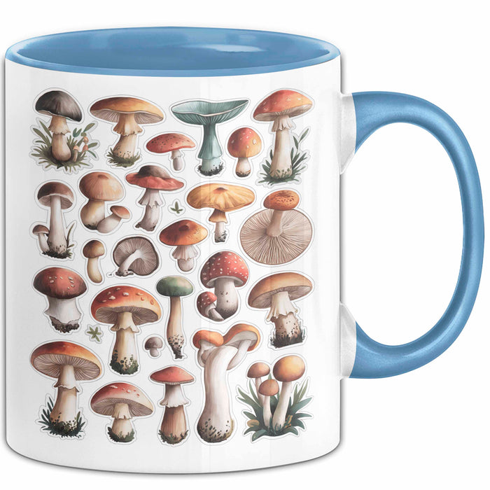 Pilzliebhaber Tasse Geschenkidee Pilz Fan Geschenkidee Lustig Blau Trendation