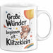 Baby Geburt Neue Eltern Tasse Geschenk Lustige Geschenkidee Spruch Große Wunder Beginnen Oft Klitzeklein Weiß Trendation