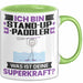 Stand-Up-Paddler Tasse Geschenk für Stand-Up-Paddler Geburtstag Lustiger Spruch Kaffee-Becher Was Ist Deine Superkraft Grün Trendation