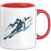 Skifahrer Tasse Geschenkidee für Schneepisten Fans Rot Trendation