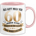 60. Geburtstag Tasse Geschenk Lustige Geschenkidee Spruch Als Gott Mich Vor 60 Jahren Schuf Rosa Trendation