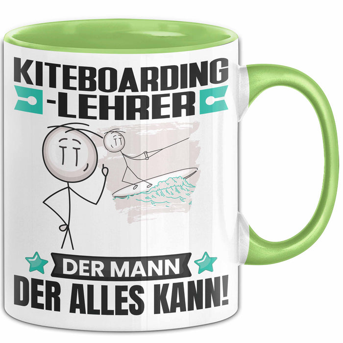 Kiteboarding-Lehrer Tasse Geschenk für Kiteboarding-Lehrer Der Mann Der Alles Kann Geschenkidee zum Geburtstag Grün Trendation