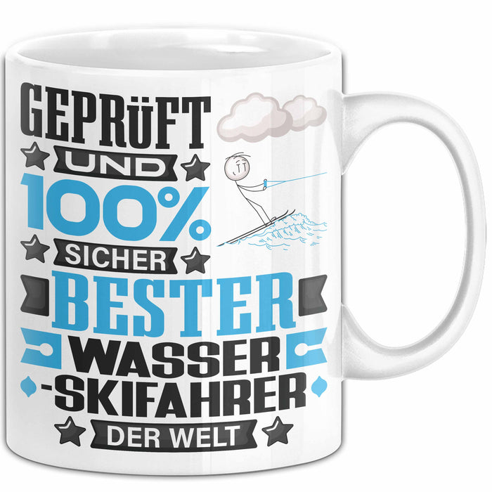 Wasserskifahrer Geschenk Lustiger Spruch für Wasserskifahrer Geschenkidee Bester Wasserskifahrer Der Welt Weiß Trendation