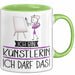 Geschenk für Künstlerin Tasse Lustige Geschenkidee Geburtstag Ich Bin Künstlerin Ich Darf Das Grün Trendation