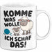 Schaf Tier Bauer Tasse Becher Geschenk Lustige Geschenkidee Spruch Komme Was Wolle Ich Schaf Das Weiß Trendation