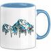 Ski Tasse Geschenk Grafik Skiberge Berge Becher Blau Trendation