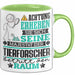 Tierforscher Geschenk Tasse Lustiger Spruch Erheben Sie Sich Der Tierforscher Betritt den Raum Grün Trendation