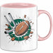 Rugby Fan Tasse Geschenkidee für Liebhaber harter Sportarten Rosa Trendation