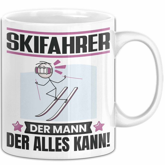 Skifahrer Tasse Geschenk für Skifahrer Der Mann Der Alles Kann Geschenkidee zum Geburtstag Weiß Trendation