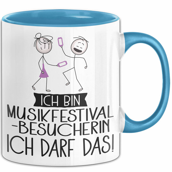 Geschenk für Musikfestival-Besucherin Tasse Lustige Geschenkidee Geburtstag Ich Bin Musikfestival-Besucherin Ich Darf Das Blau Trendation