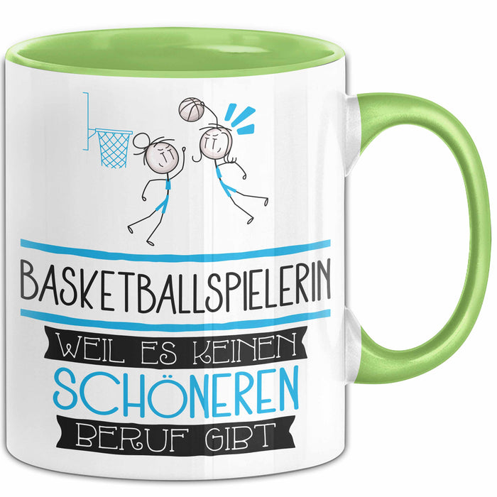 Basketballspielerin Weil Es Keinen Schöneren Beruf Gibt Tasse Geschenk für Eine Basketballspielerin Lustig Grün Trendation