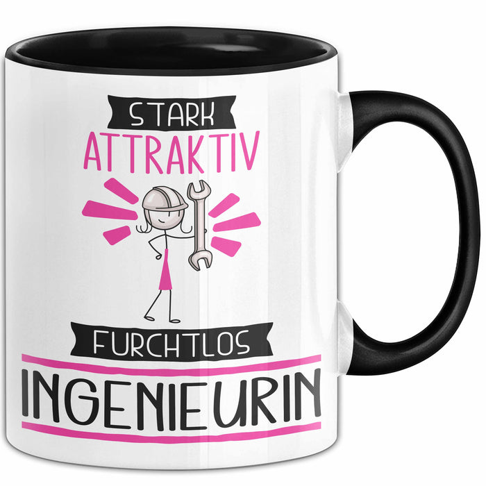 Ingenieurin Tasse Geschenk Becher Stark Attraktiv Furchtlos Ingenieurin Lustige Geschenkidee Trendation