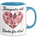 Physiotherapeut Physiotherapie Tasse Geschenk Lustige Geschenkidee Spruch Therapeutin Mit Herz Danke Für Alles Blau Trendation