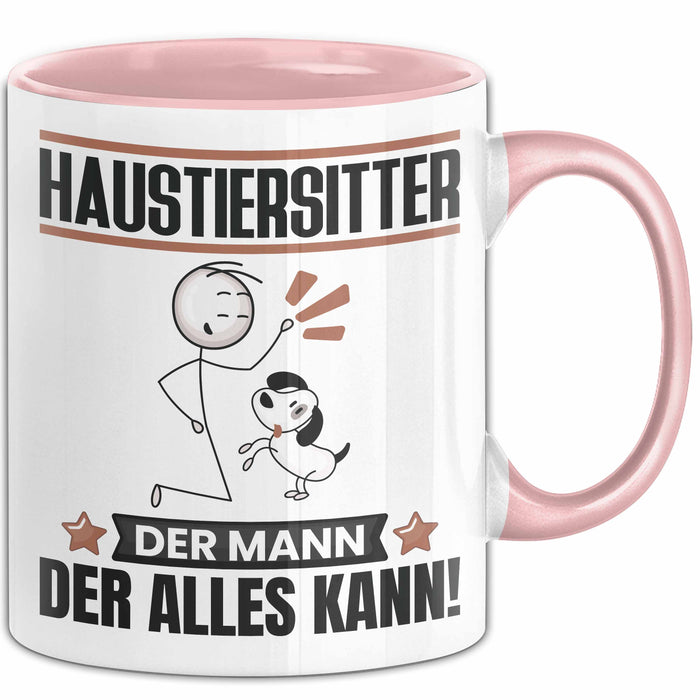 Haustiersitter Tasse Geschenk für Haustiersitter Der Mann Der Alles Kann Geschenkidee zum Geburtstag Rosa Trendation