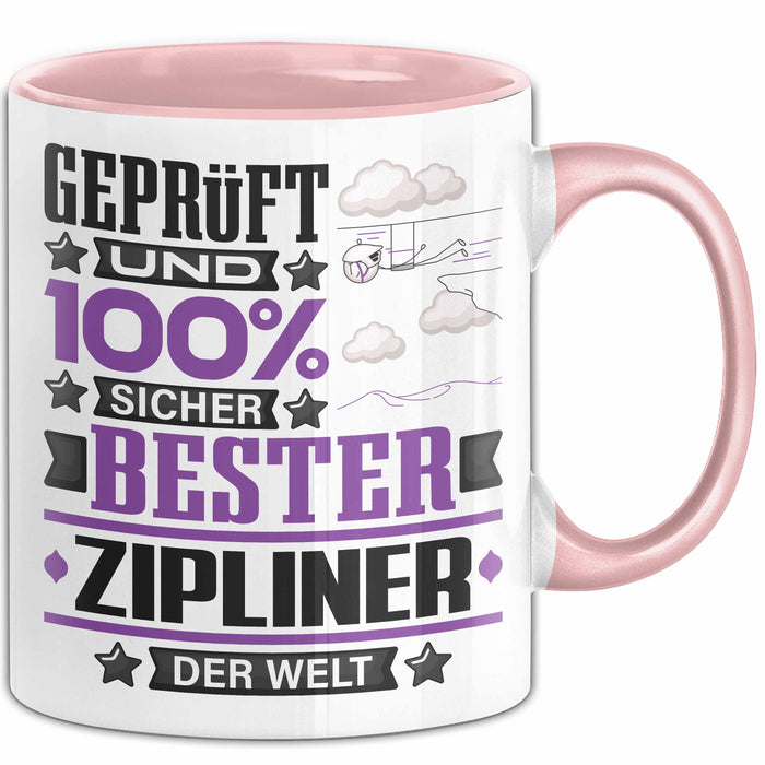 Zipliner Geschenk Lustiger Spruch für Zipliner Geschenkidee Bester Zipliner Der Welt Rosa Trendation