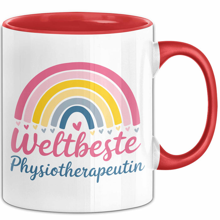 Physiotherapeut Physiotherapie Tasse Geschenk Lustige Geschenkidee Spruch Weltbeste Physiotherapeutin Rot Trendation