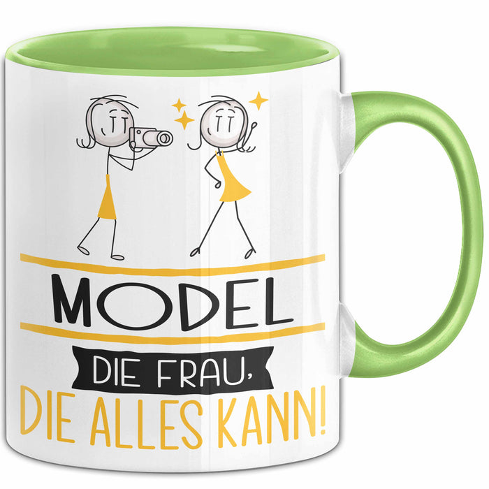 Model Geschenk Tasse Becher Die Frau Die Allen Kann Geschenkidee für eine Model Lustig Grün Trendation