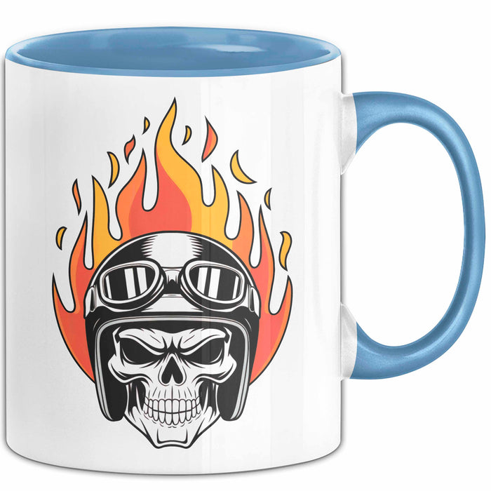 Motorradfahrer Tasse Geschenkidee Biker Lustiger Spruch Geschenkidee Lustig Blau Trendation
