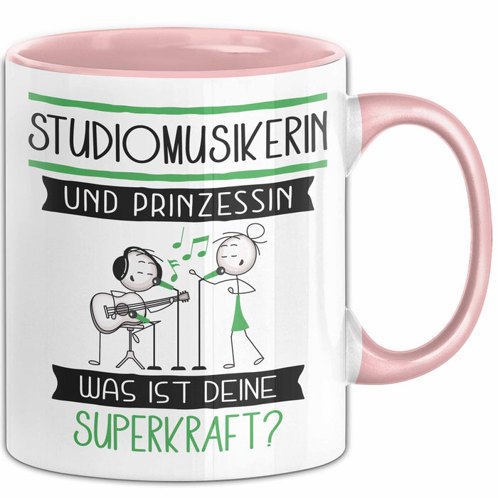 Studiomusikerin Und Prinzessin Tasse Geschenk Für Eine Studiomusikerin Geburtstag Was Ist Deine Superkraft Rosa Trendation