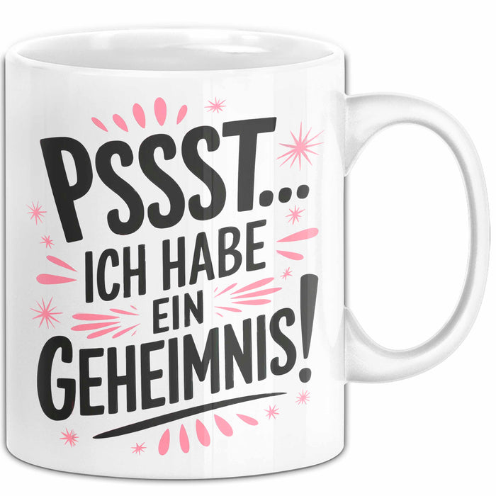 Big Sister Ältere Geschwister Schwestern Tasse Becher Geschenk Lustige Geschenkidee Spruch Ich Habe Ein Geheimnis Weiß Trendation