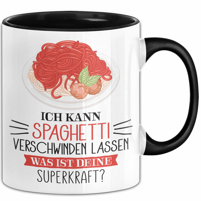 Spaghetti-Liebhaber Tasse Geschenk Ich Kann Spaghetti Verschwinden Lassen Was Ist Deine Superkraft Becher Geschenkidee Spaghetti Kaffee-Becher Trendation