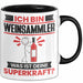 Weinsammler Tasse Geschenk für Weinsammler Geburtstag Lustiger Spruch Kaffee-Becher Was Ist Deine Superkraft Schwarz Trendation