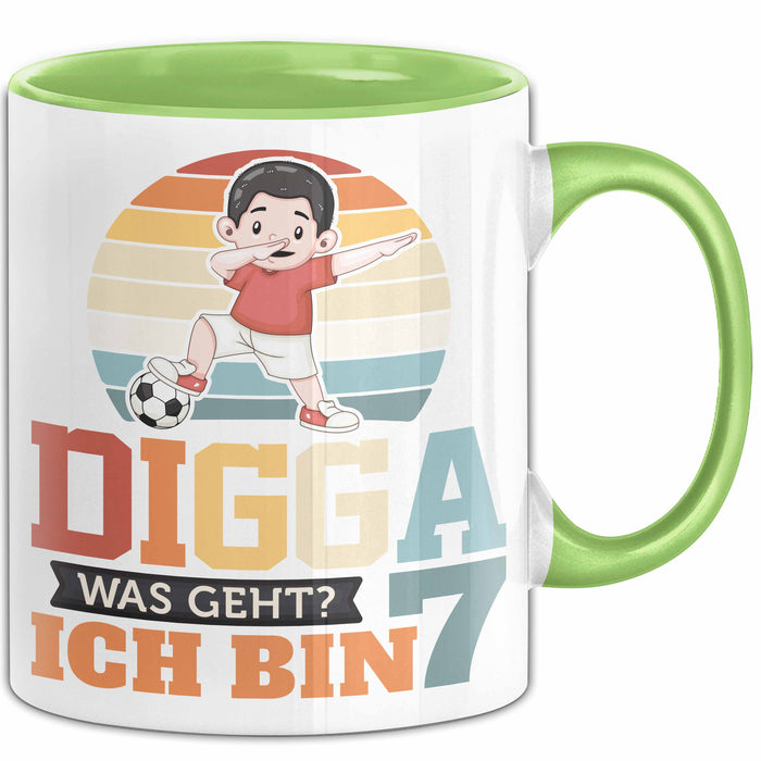 Digga Tasse Geschenk Siebter Geburtstag Lustiger Spruch Was Geht Grün Trendation