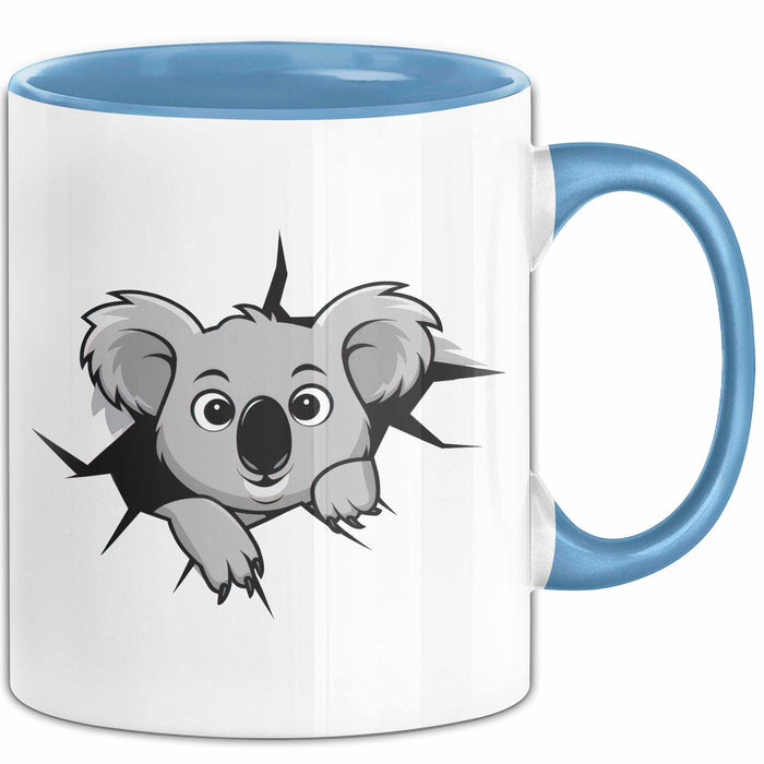 Koala Tierliebhaber Tasse Geschenk Lustige Geschenkidee Spruch Blau Trendation