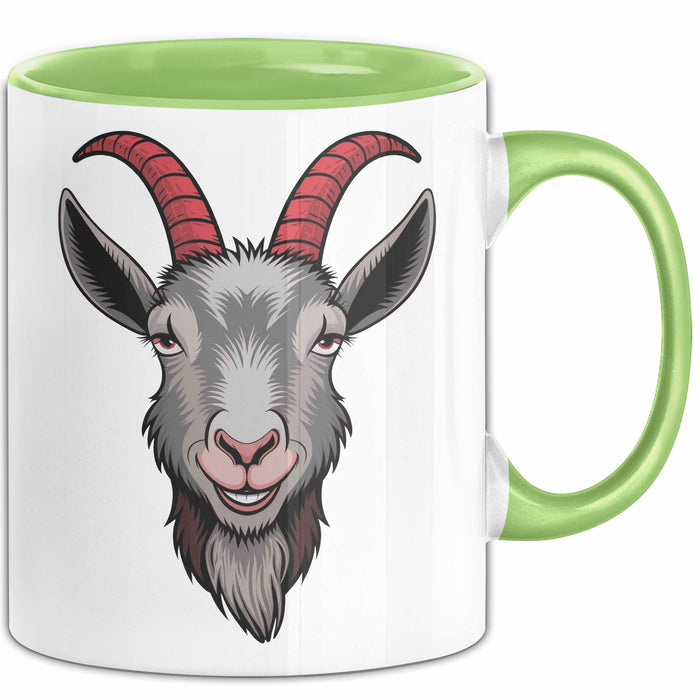 Ziegenliebhaber Tasse Geschenkidee Stalltier Enthusiast Geschenkidee Lustig Grün Trendation