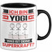 Yogi Tasse Geschenk für Yogi Geburtstag Lustiger Spruch Kaffee-Becher Was Ist Deine Superkraft Schwarz Trendation