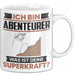Abenteurer Tasse Geschenk für Abenteurer Geburtstag Lustiger Spruch Kaffee-Becher Was Ist Deine Superkraft Weiß Trendation
