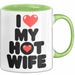 Ehefrau Ehefrauen Verheiratete Frauen Sarkasmus Tasse Becher Geschenk Lustige Geschenkidee Spruch Ich Liebe Meine Heiße Frau Grün Trendation
