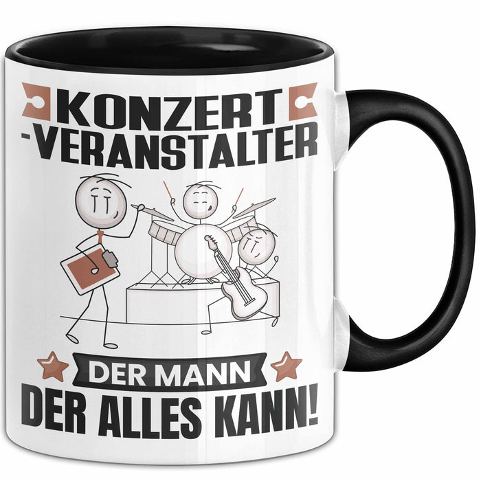 Konzertveranstalter Tasse Geschenk für Konzertveranstalter Der Mann Der Alles Kann Geschenkidee zum Geburtstag Schwarz Trendation