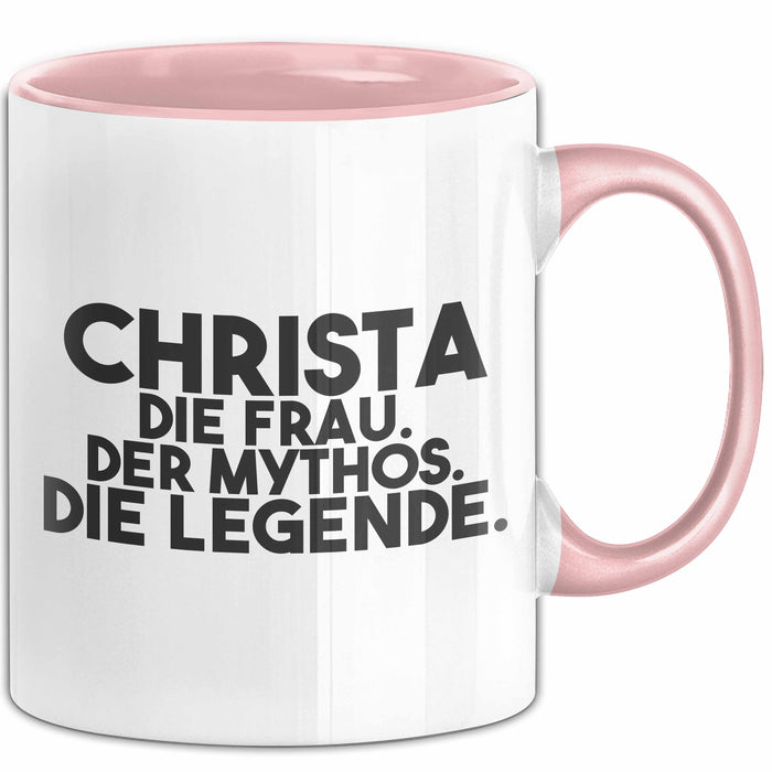 Christa Tasse Christa – Die Frau. Der Mythos. Die Legende. Geschenk Rosa Trendation