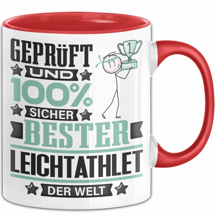 Leichtathlet Geschenk Lustiger Spruch für Leichtathlet Geschenkidee Bester Leichtathlet Der Welt Rot Trendation