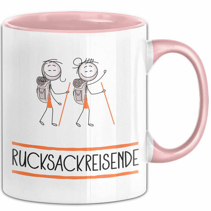 Geschenk für Rucksackreisende Tasse Lustige Geschenkidee Geburtstag Ich Bin Rucksackreisende Ich Darf Das Rosa Trendation
